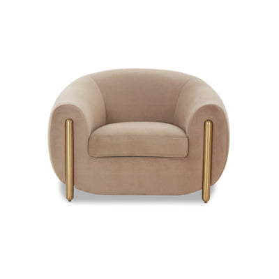 Lina Cafe Au Lait Performance Velvet Accent Chair - Image 1