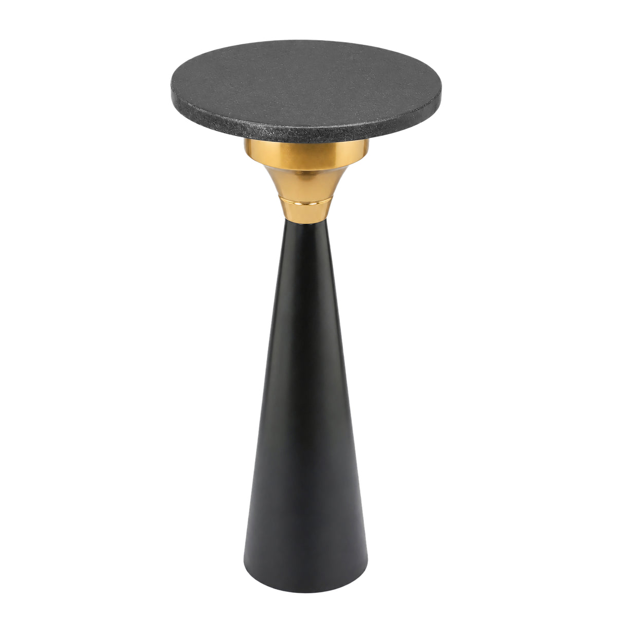 Tara Stone Side Table - Black - Image 2