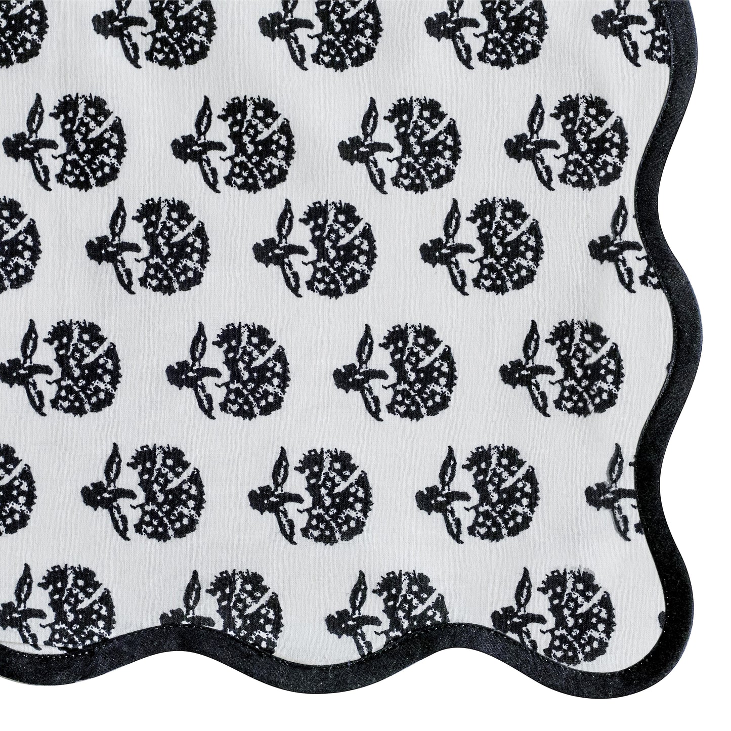 Crissy Cotton Canvas Printed Napkins - Set of 4 - Black Vintage Floral - Image 4