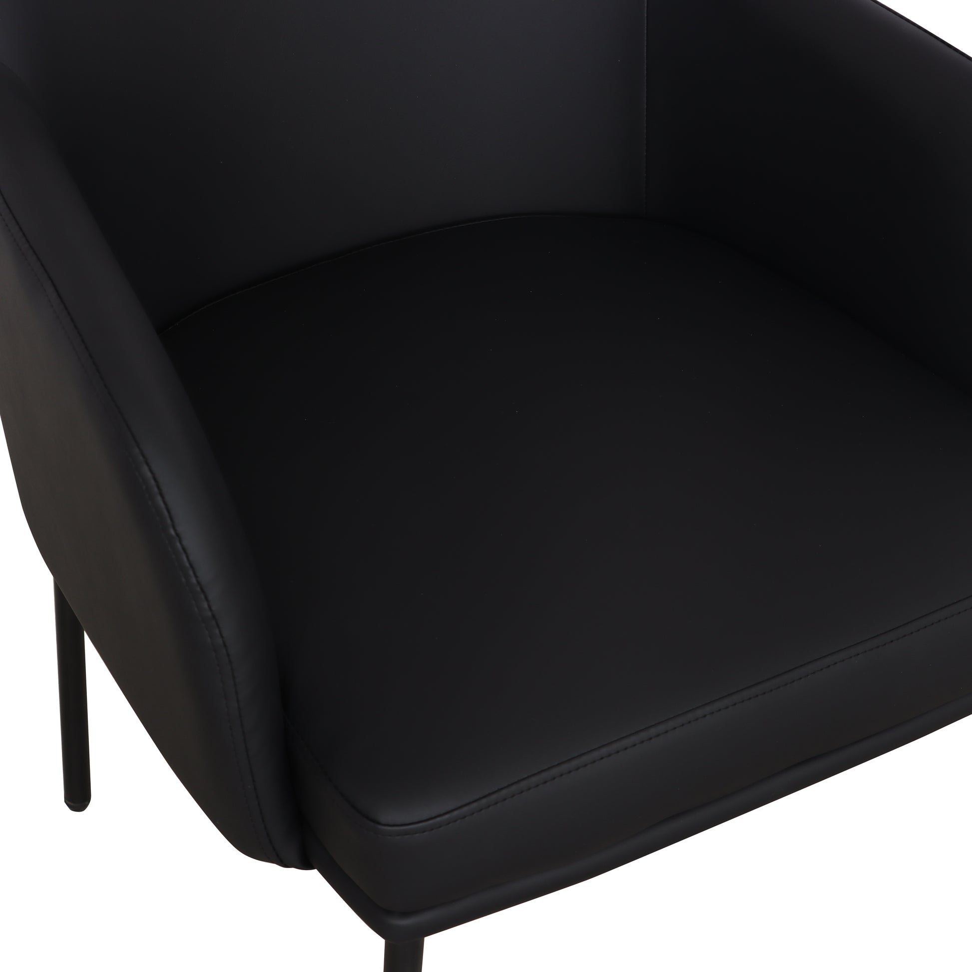 Sydney Performance Vegan Leather Armchair - Set of 2 - Black - Image 4