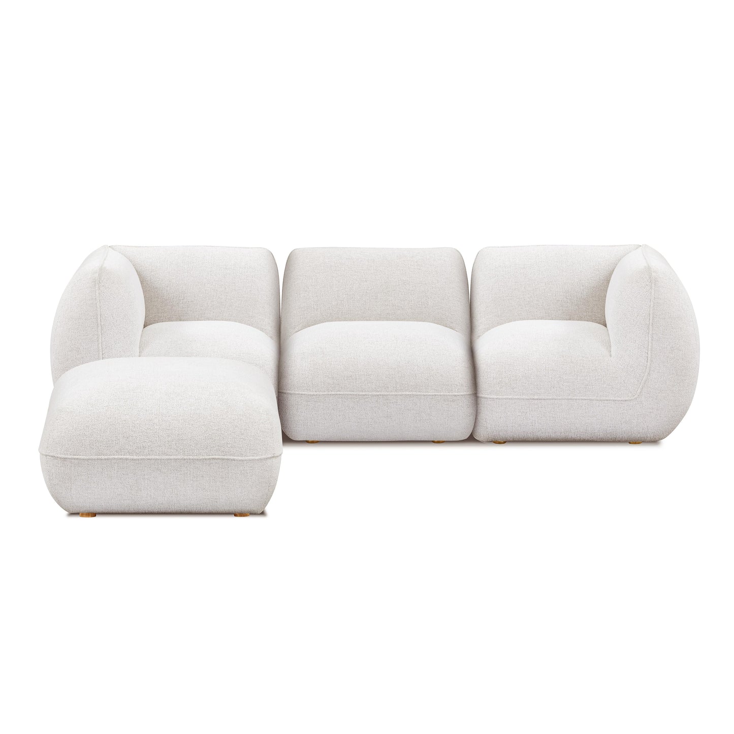 Arezza 4-Piece Stone White Contract-Grade Basketweave Chenille Modular Sectional - Image 1