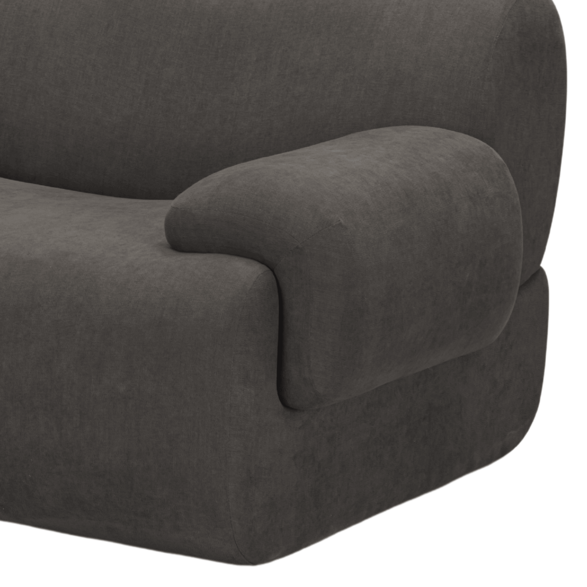 Zenith 116.5" Contract-Grade Upcycled Fabric Modular Sofa - Grey - Image 4