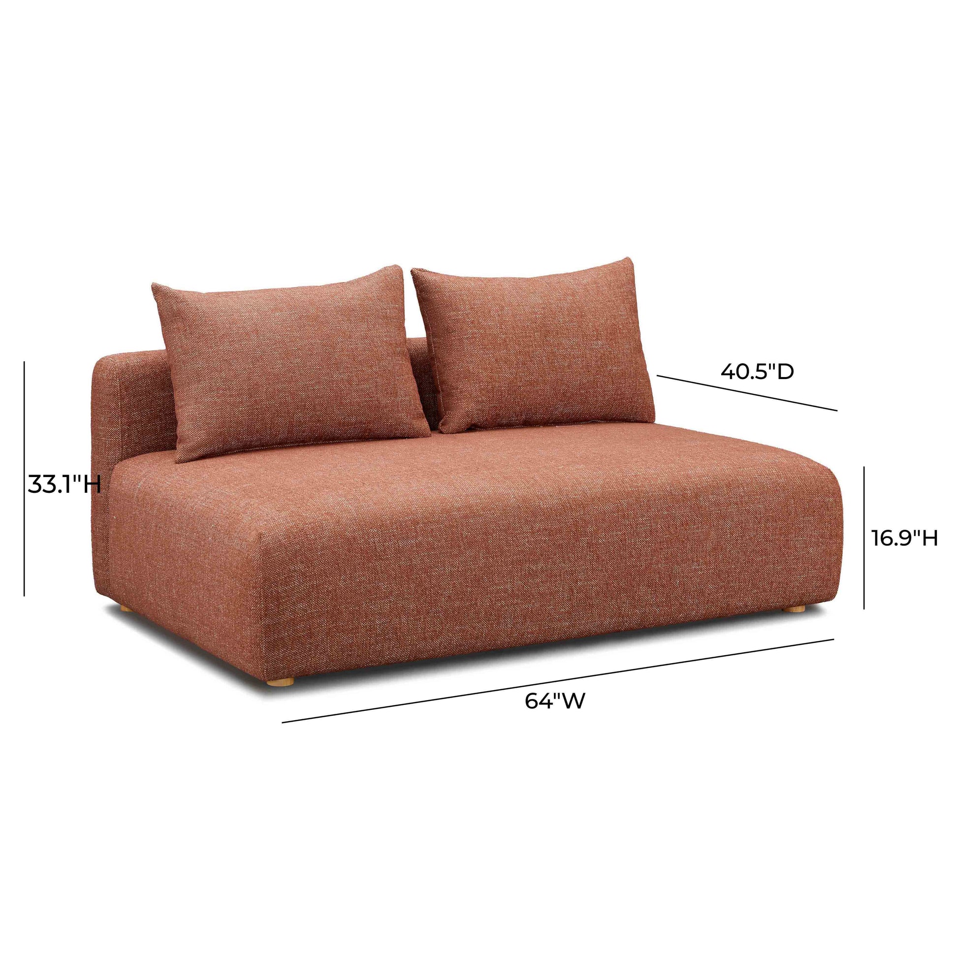 Hangover 64" Armless Loveseat - Red - Image 6