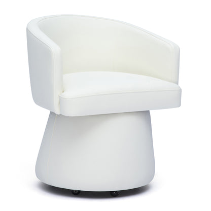 Kristen Rolling Desk Chair - Off-White - Image 2