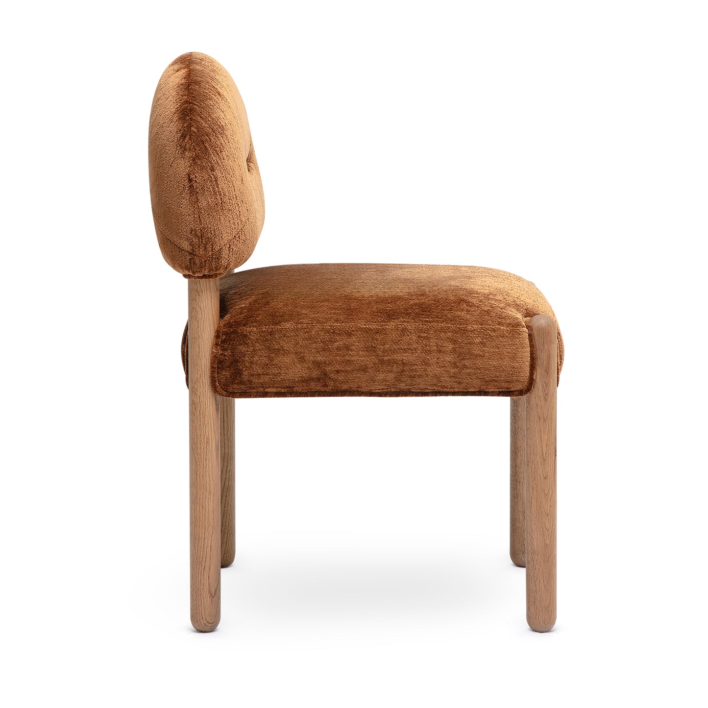 Bruno Thick Performance Chenille Arched Back Dining Chair - Bronze - Image 4