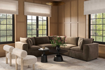 Cali 5-Piece Modular L-Sectional - Chocolate Brown - Image 1