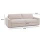 Beckham 96" Sofa - Cream - Image 7