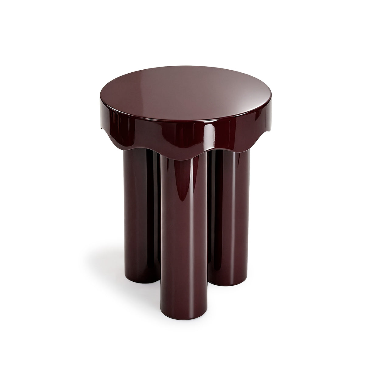 Casper High Gloss Nesting Side Table Set - Burgundy - Image 4