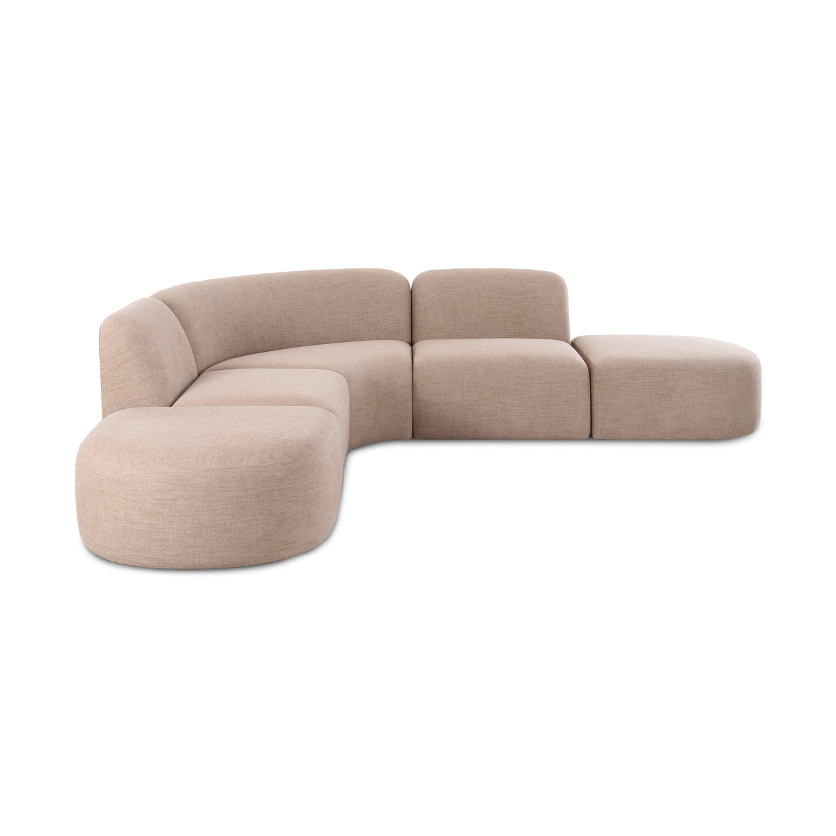Gorge 5-Piece Modular Euro Sectional - Tan - Image 1
