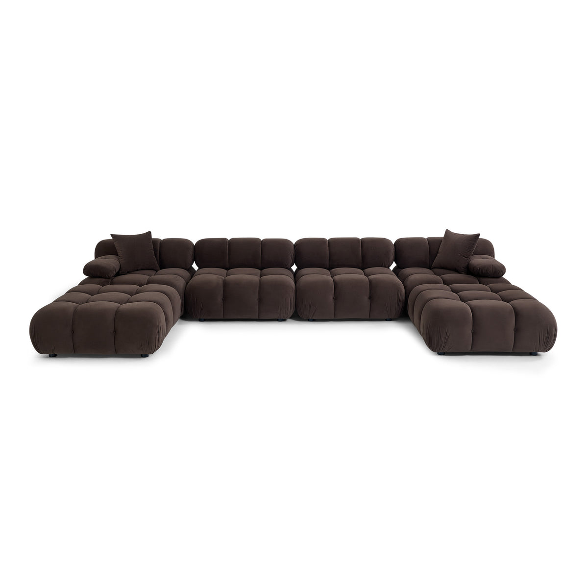Calliope 6-piece Performance Modular U-Sectional - Dark Brown - Image 1