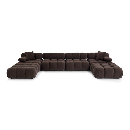 Calliope 6-piece Performance Modular U-Sectional - Dark Brown - Image 1