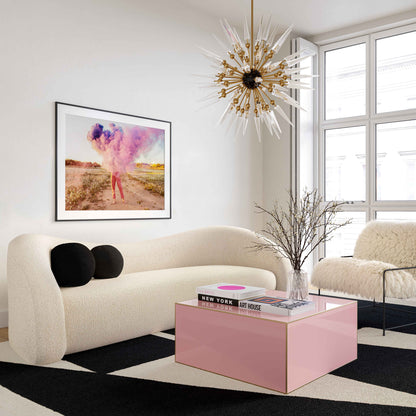 Leonie Faux Shearling Sofa (84"-103") - Beige / 103" - Image 1