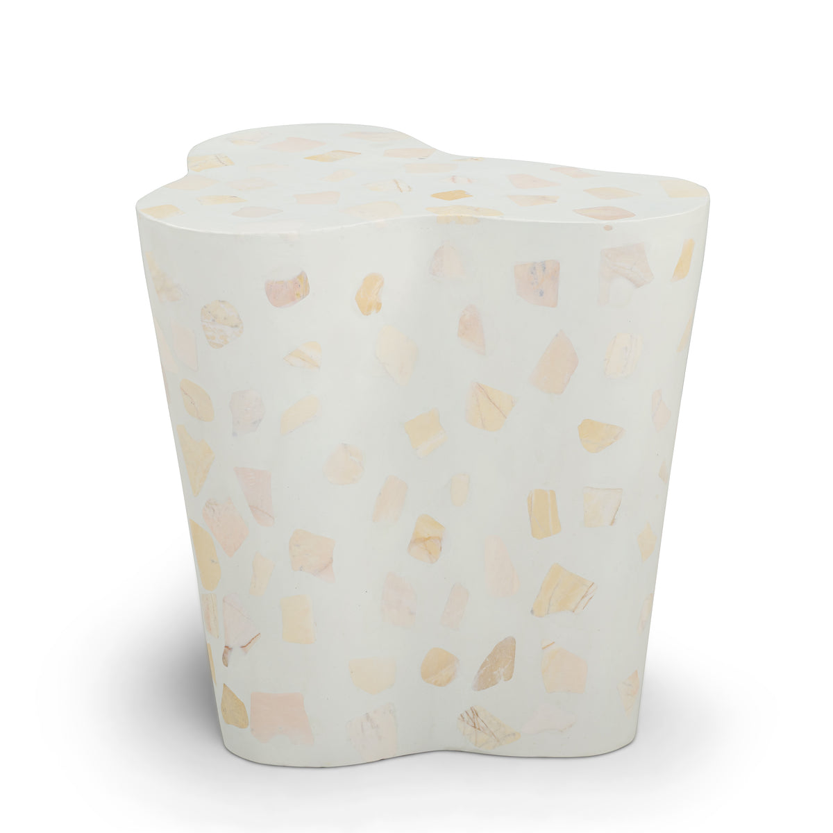 Slab Faux Terrazzo Indoor/Outdoor Side Table - Light Green - Image 1