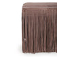 Daphne Square Suede Fringe Ottoman - Dusty Pink - Image 5