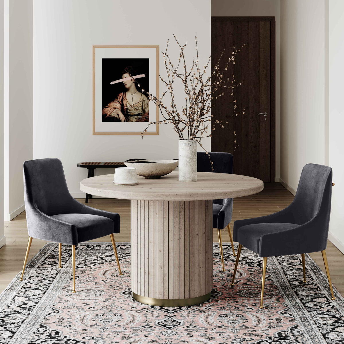 Beatrix Performance Velvet Dining Chair - Grey - Image 2
