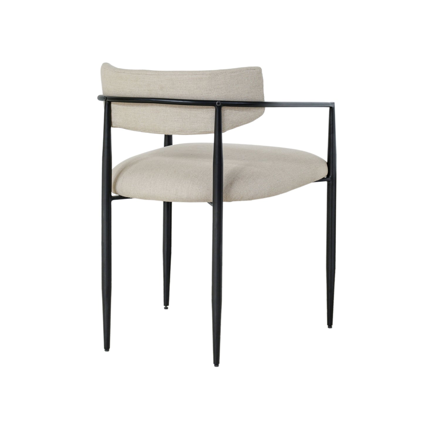 Forte Cream Linen Forged Iron Dining Chair - Image 5