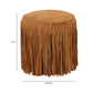 Daphne Round Suede Fringe Ottoman - Cognac - Image 6