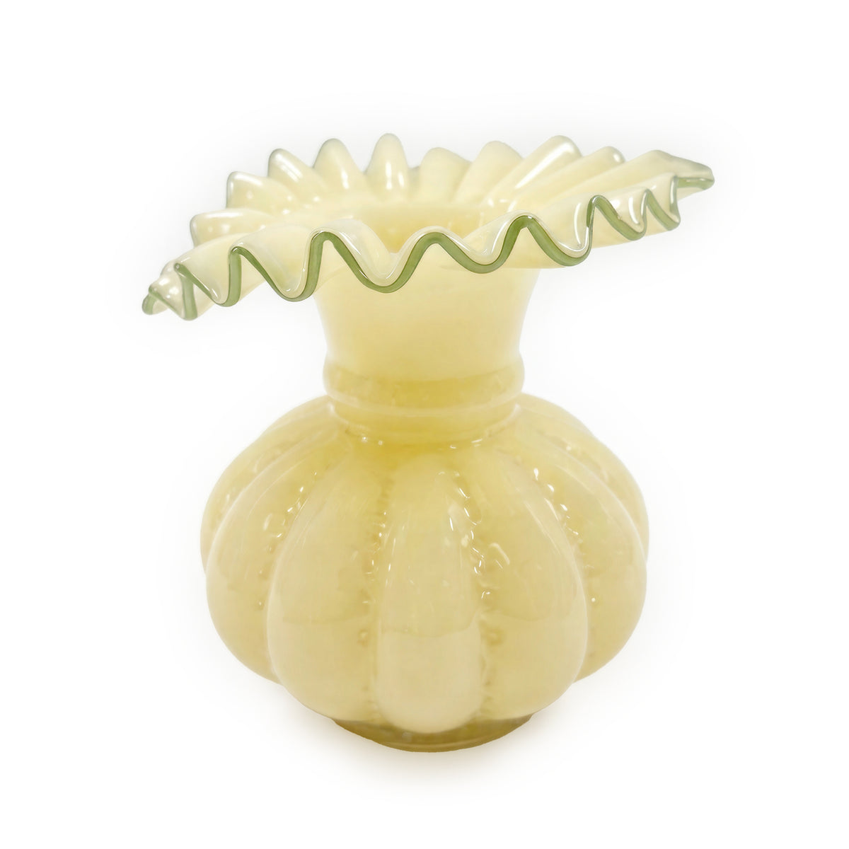 Gourd Yellow Glass Vase - Image 1