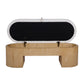 Poppi 49" Cream Performance Fabric Storage Bench - Image 4