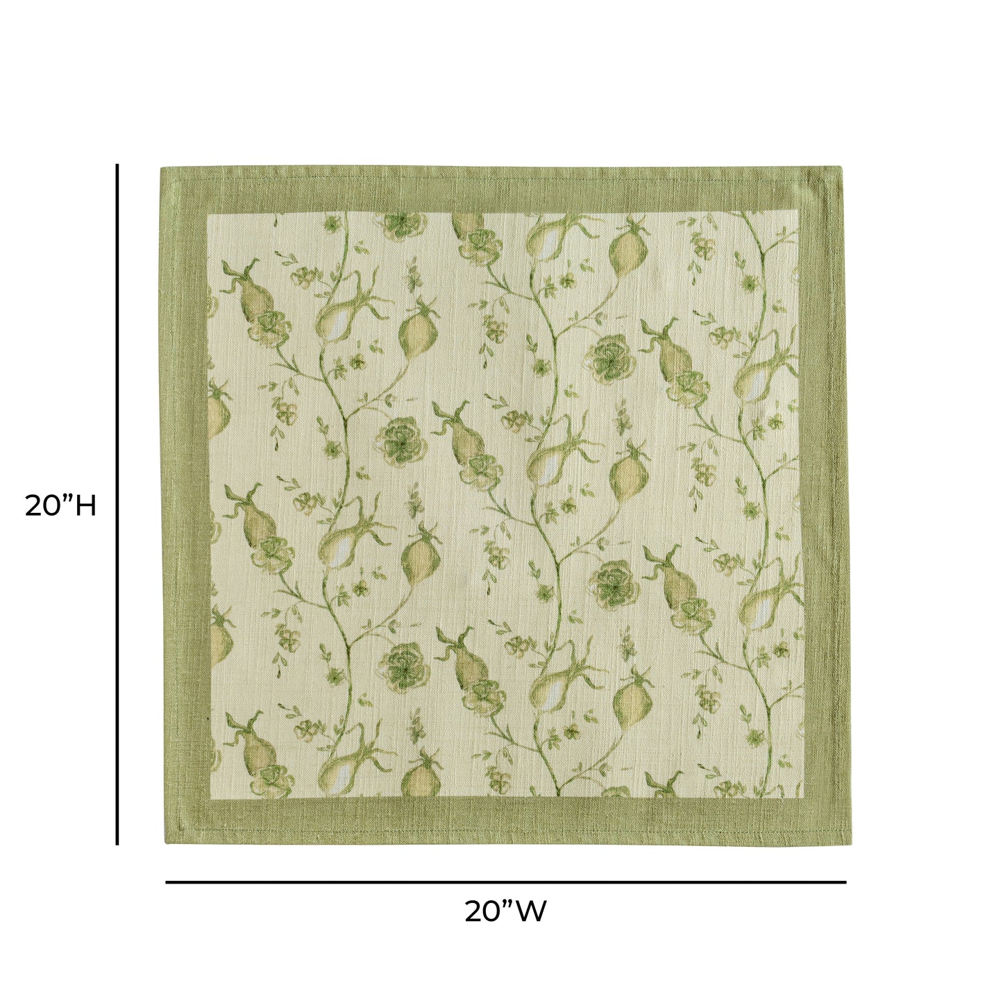 Dolce Natural Cotton Napkin - Set of 4 - Olive Green - Image 6