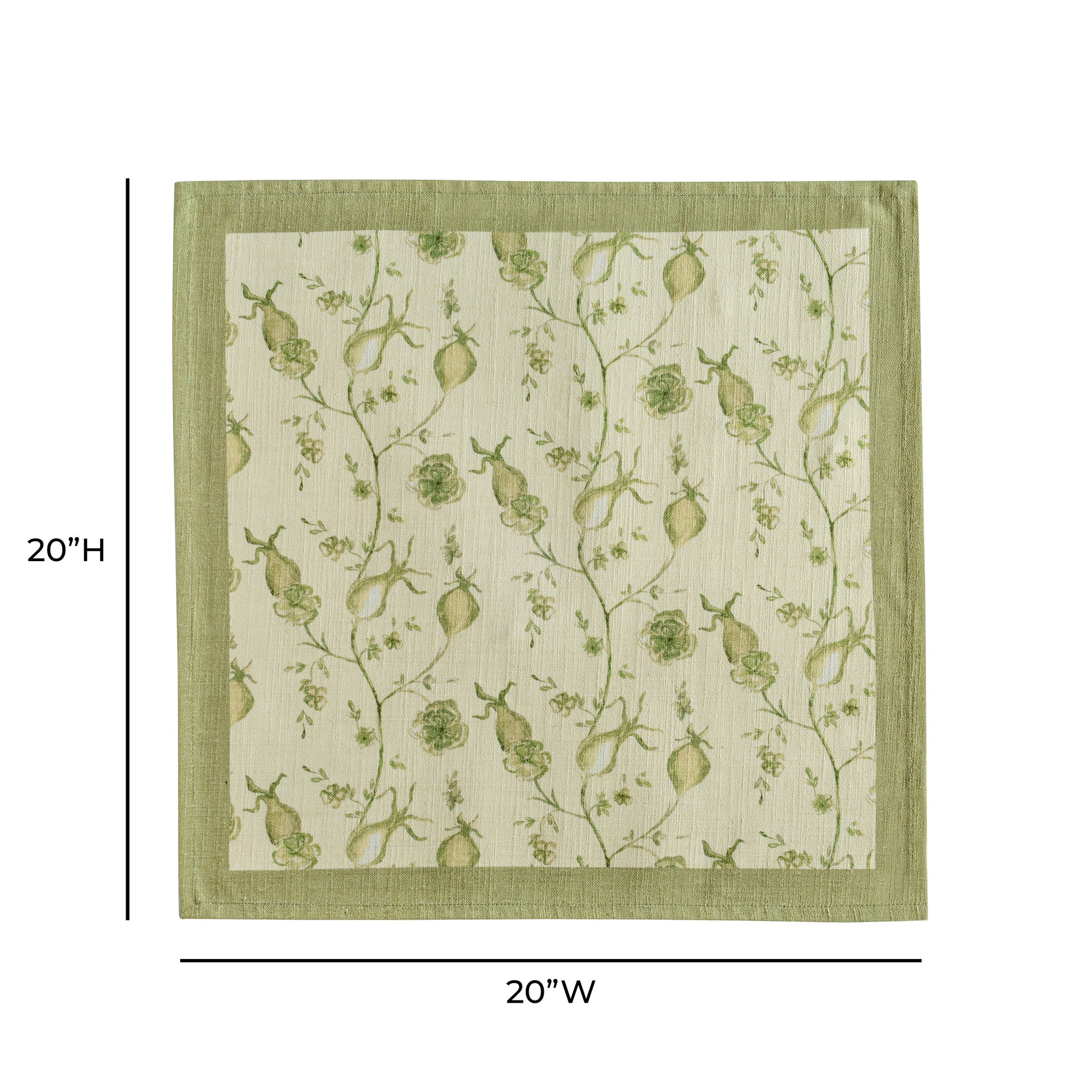 Dolce Natural Cotton Napkin - Set of 4 - Olive Green - Image 6
