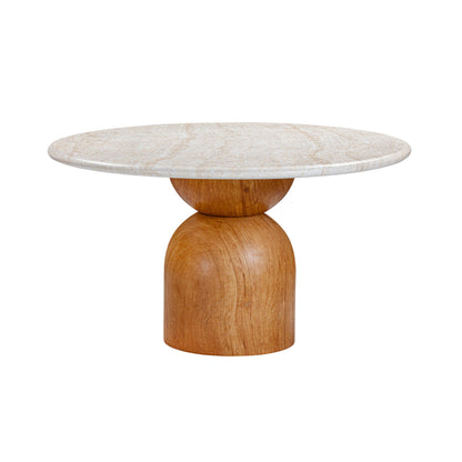 Cynthia 54" Concrete Indoor/Outdoor Dining Table - Light Emperador Marble - Image 1