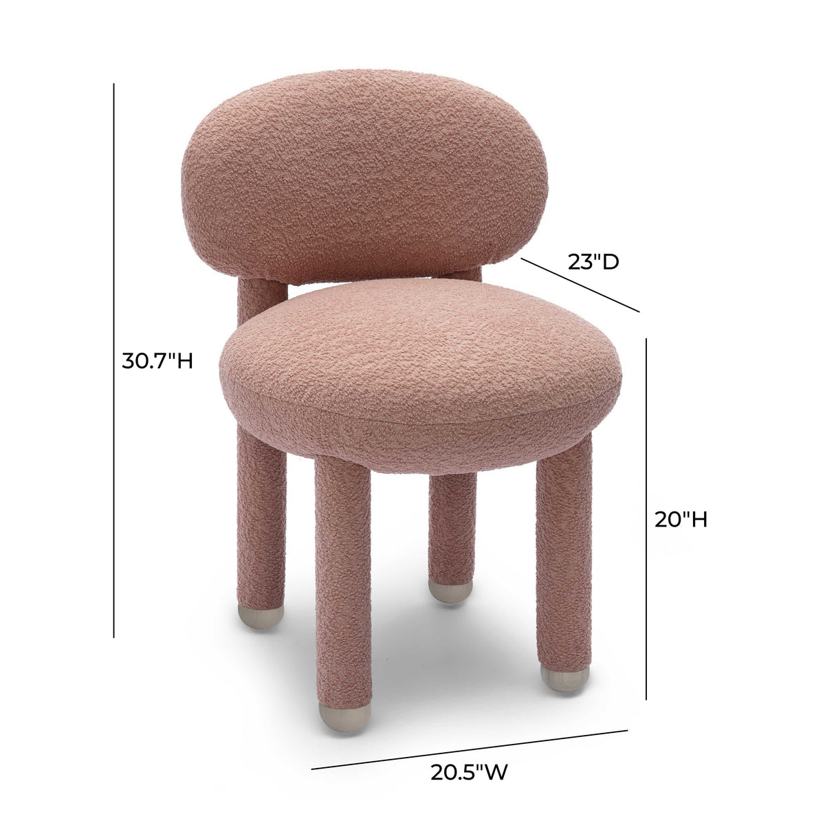 Manu Performance Fabric Side Chair - Pink - Image 6