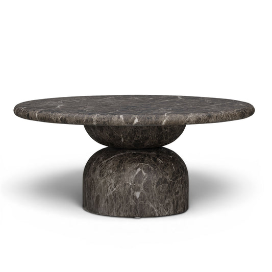 Cynthia 36" Dark Emperador Faux Marble Indoor/Outdoor Coffee Table - Image 1