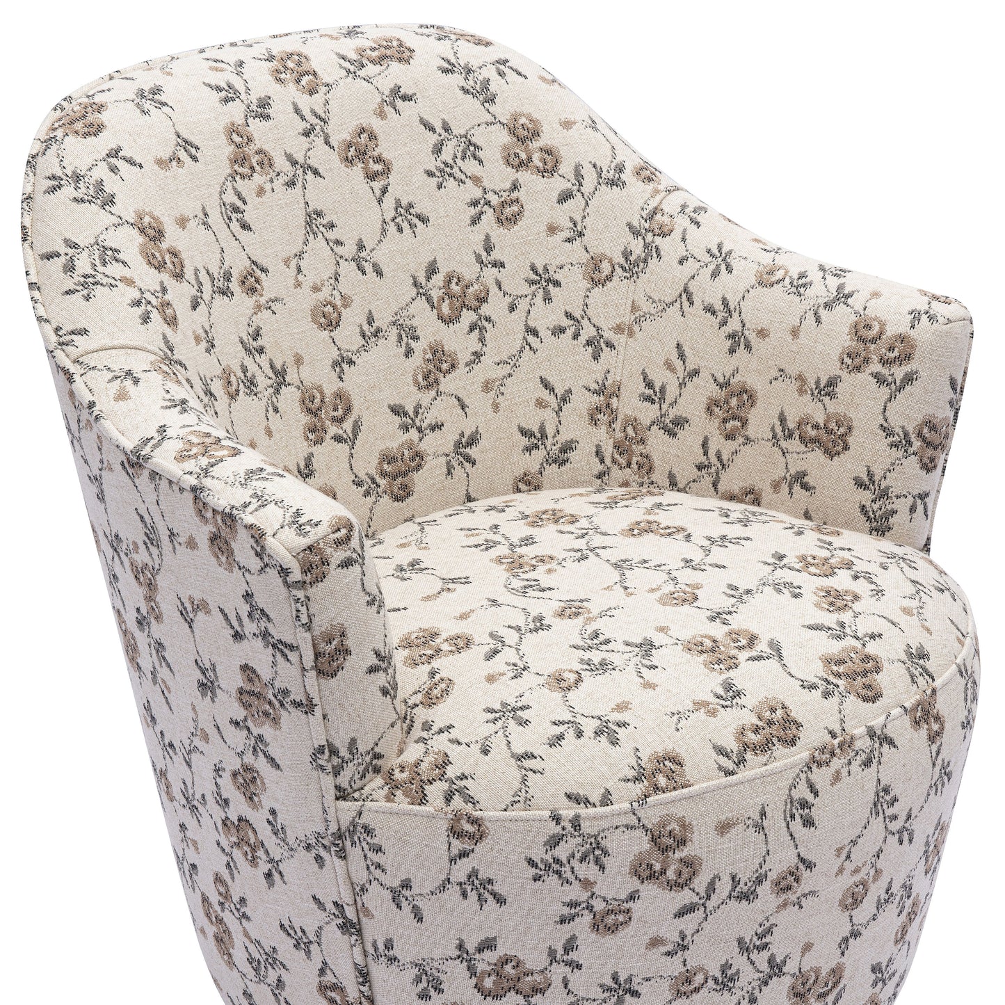 Skyla Swivel Accent Chair - Beige Floral - Image 5