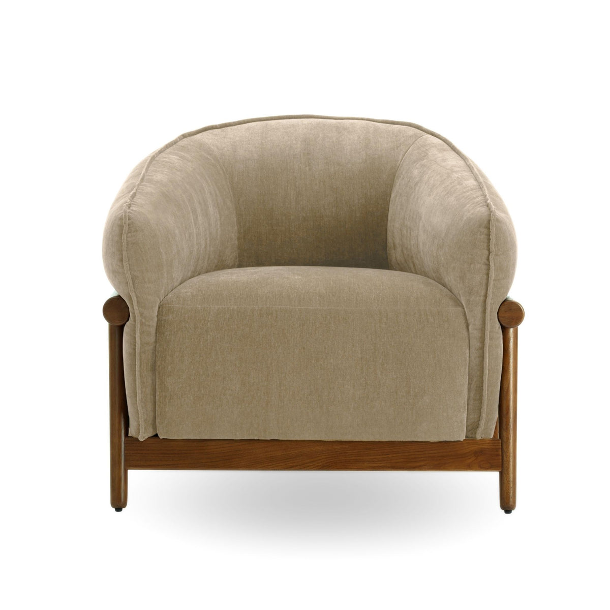 Piedmont Upcycled Contract-Grade Chenille Accent Chair - Taupe - Image 3