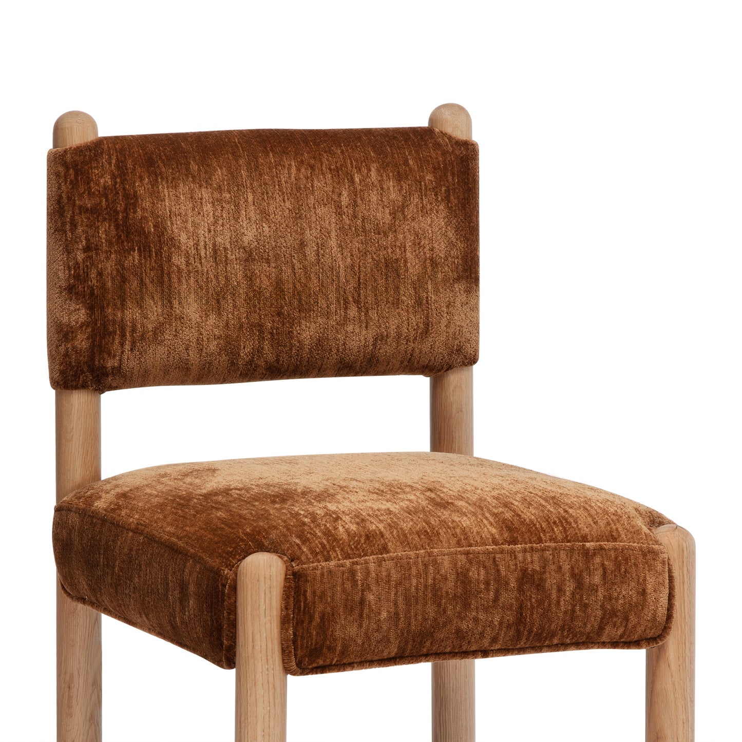 Bruno Thick Performance Chenille Straight Back Dining Chair - Bronze - Image 4