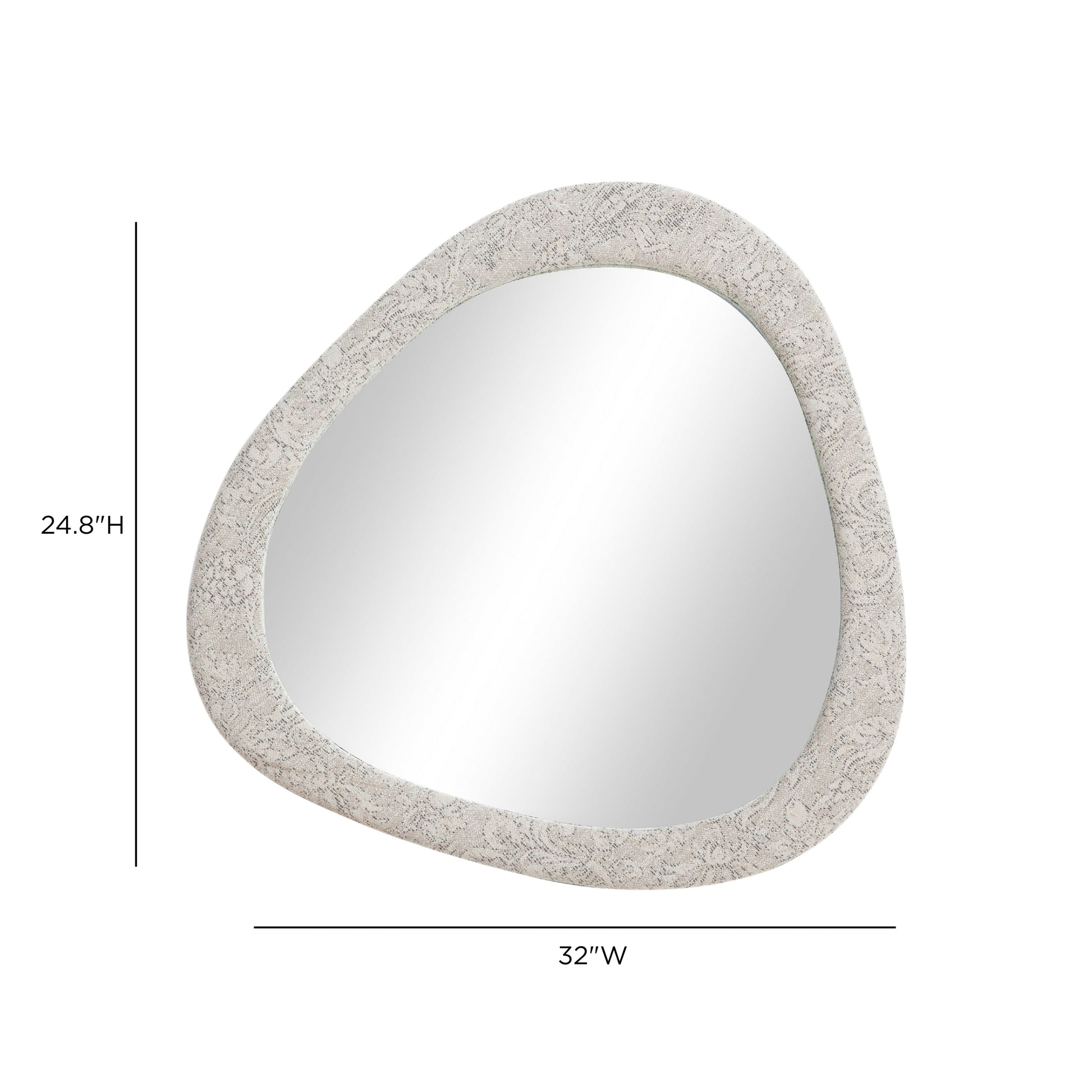Klaryss 32"X25" Neutral Floral Jacquard Mirror - Image 5