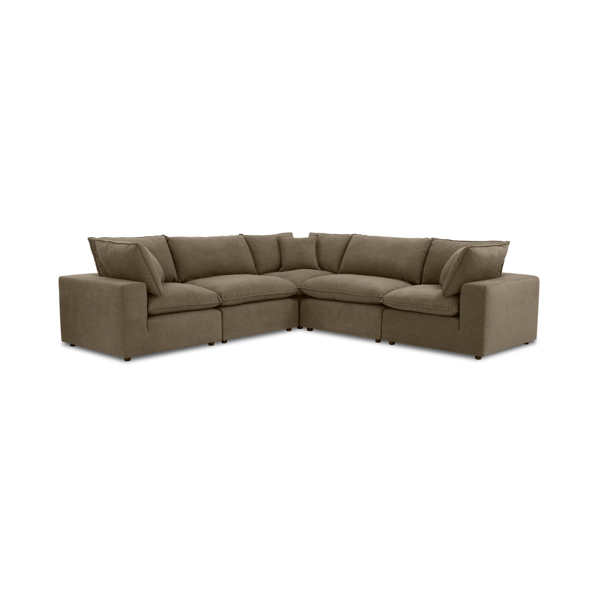 Cali 5-Piece Modular L-Sectional - Chocolate Brown - Image 2
