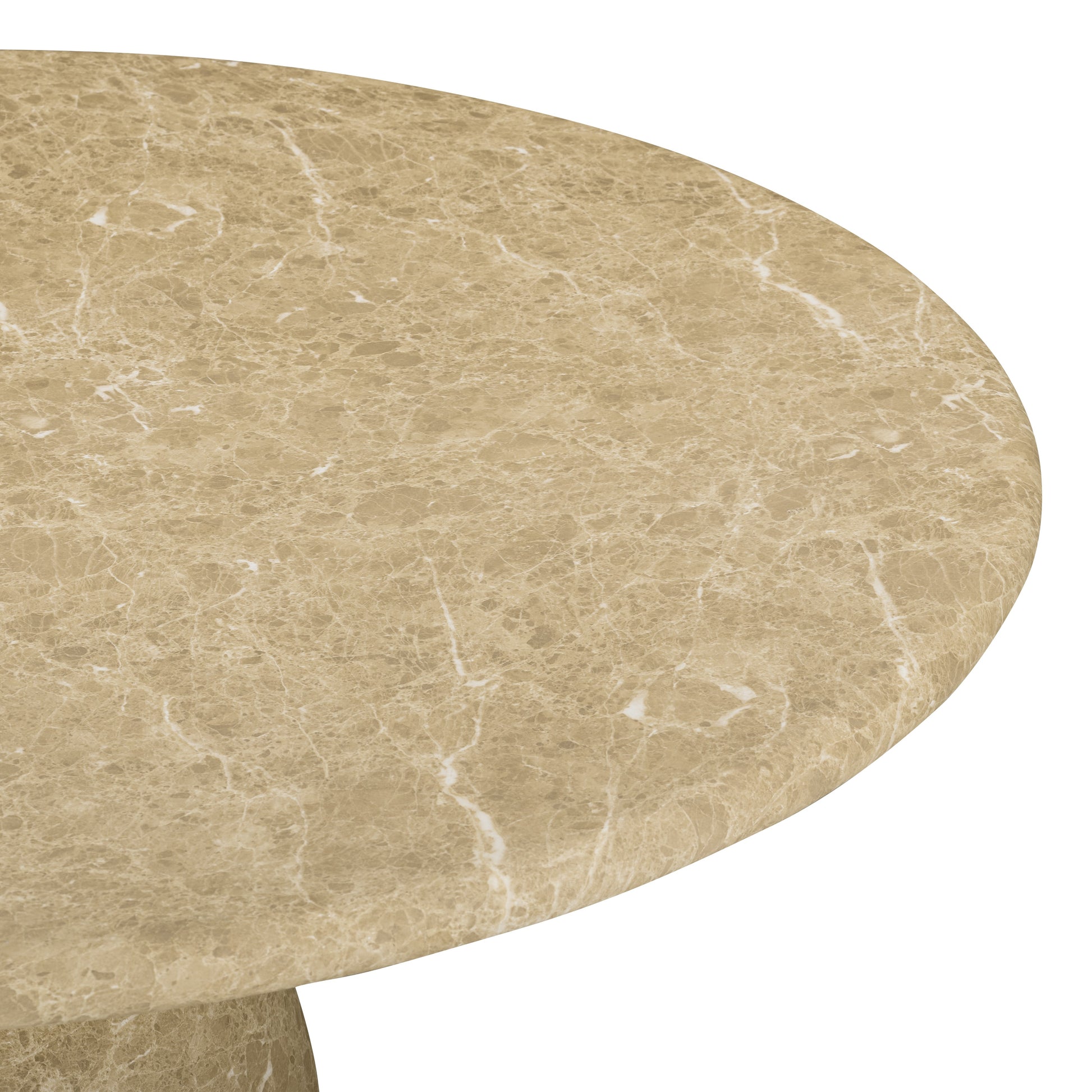 Cynthia 54" Light Emperador Faux Marble Indoor/Outdoor Dining Table - Image 3