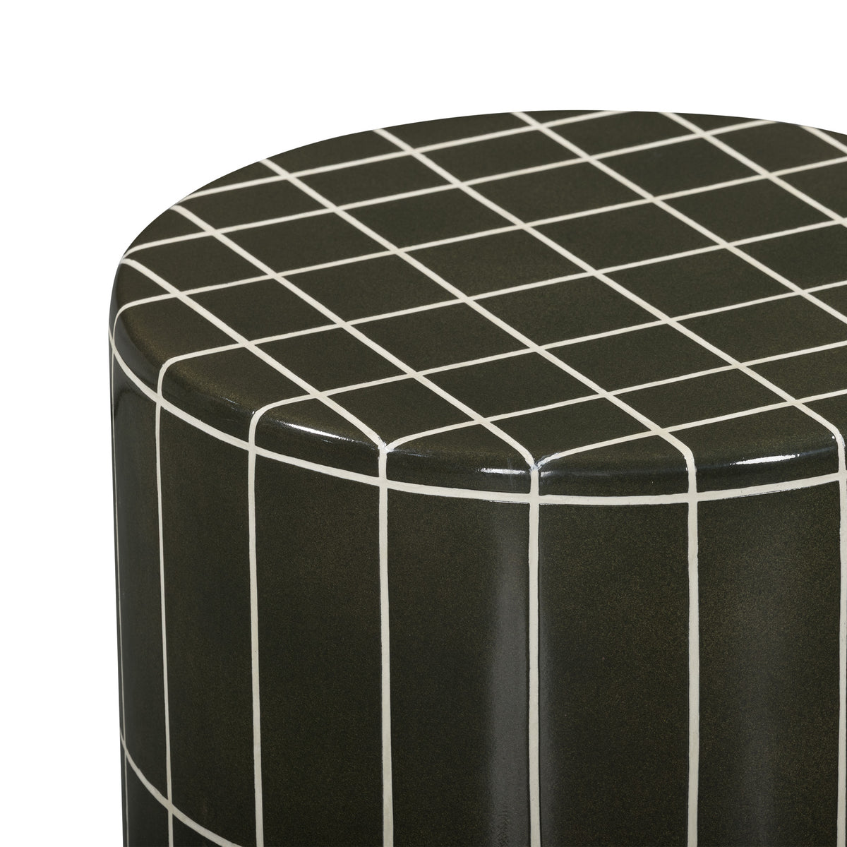 Tatiana Round Concrete Indoor/Outdoor Side Table - Forest Green - Image 3