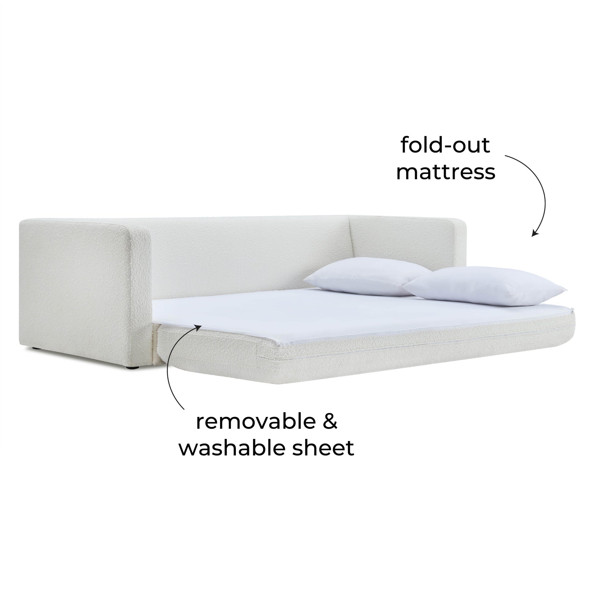 Ryan 91" Sleeper Sofa - Off-White - Image 6