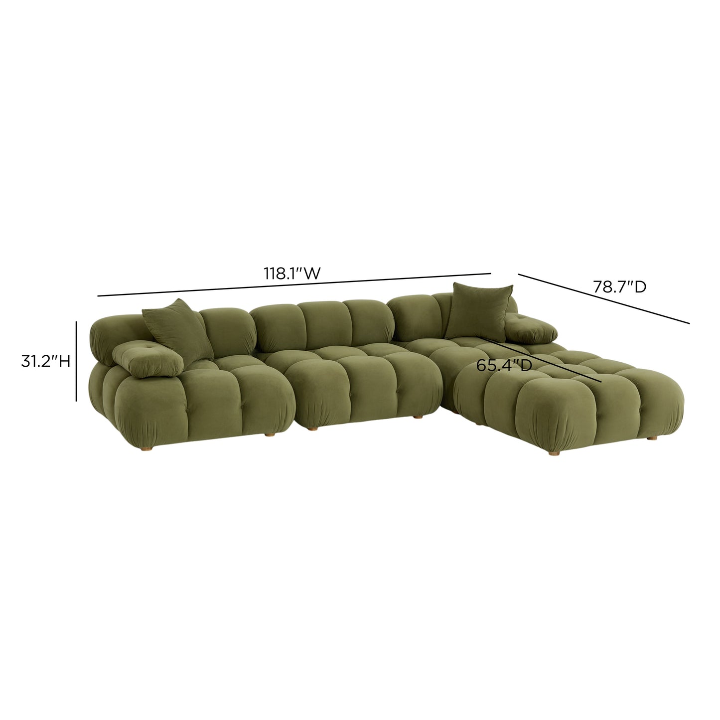 Calliope 4-Piece Performance Modular Sectional - Olive Green - Image 8
