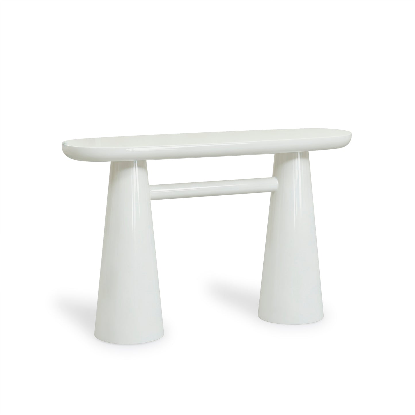 Baila Glossy Lacquer Console Table - Cream - Image 2