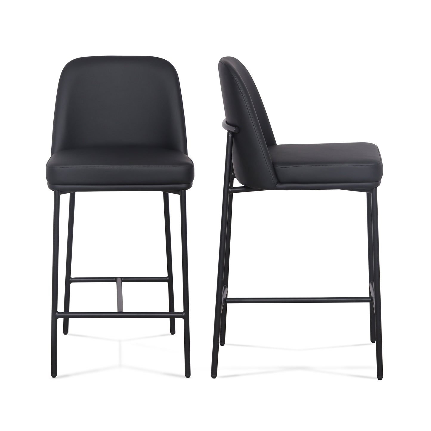 Sydney Performance Vegan Leather Counter Stool - Set of 2 - Black - Image 1
