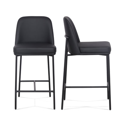 Sydney Performance Vegan Leather Counter Stool - Set of 2 - Black - Image 1