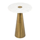 Clement Antique Brass Side Table with White Marble - 16" - Image 2