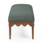 Oodle 56.5" Performance Vegan Mohair Bench - Green / Walnut - Image 5