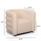 Curves Performance Velvet Swivel Accent Chair - Peach - Image 8