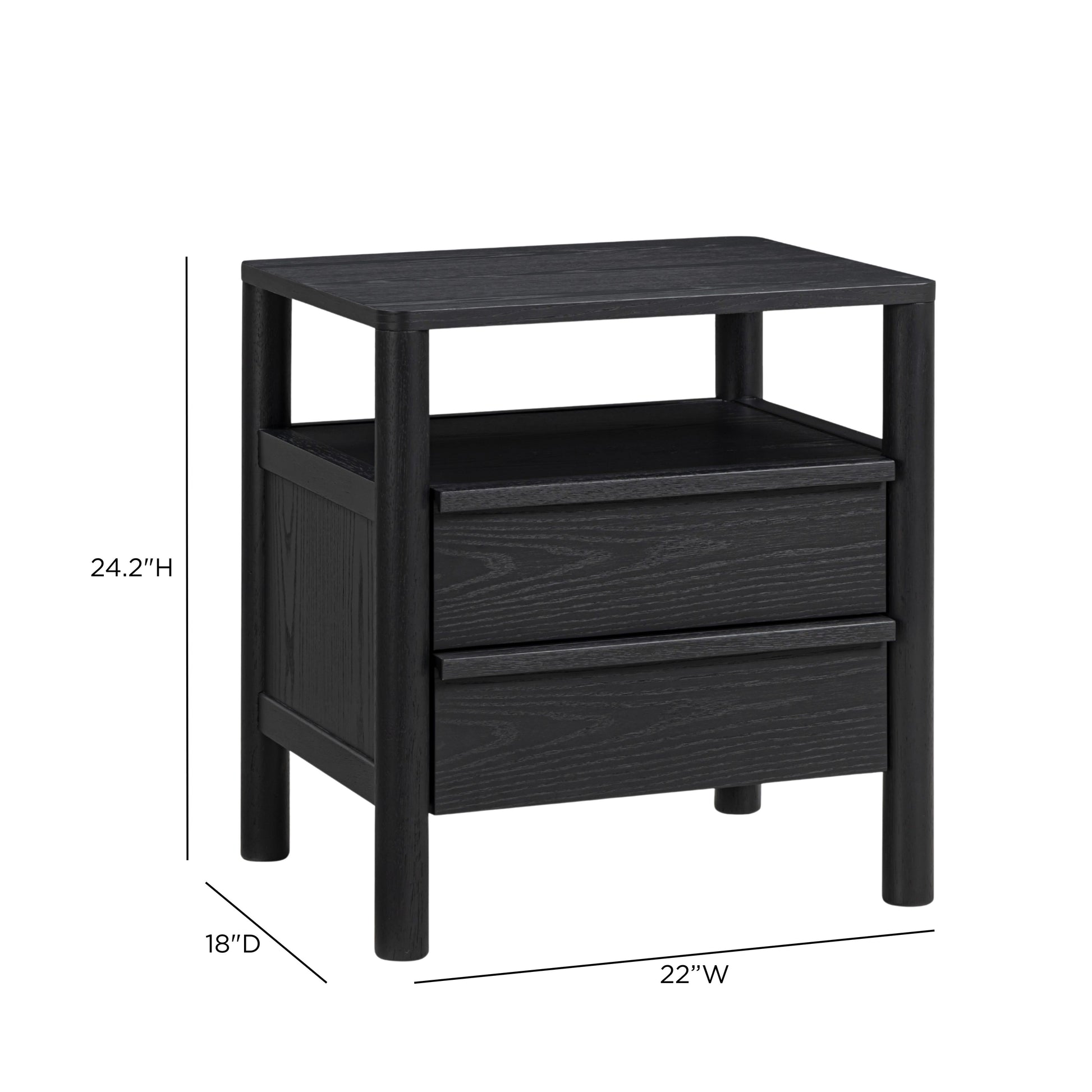 Tyra 22" Black Ash Nightstand - Image 9