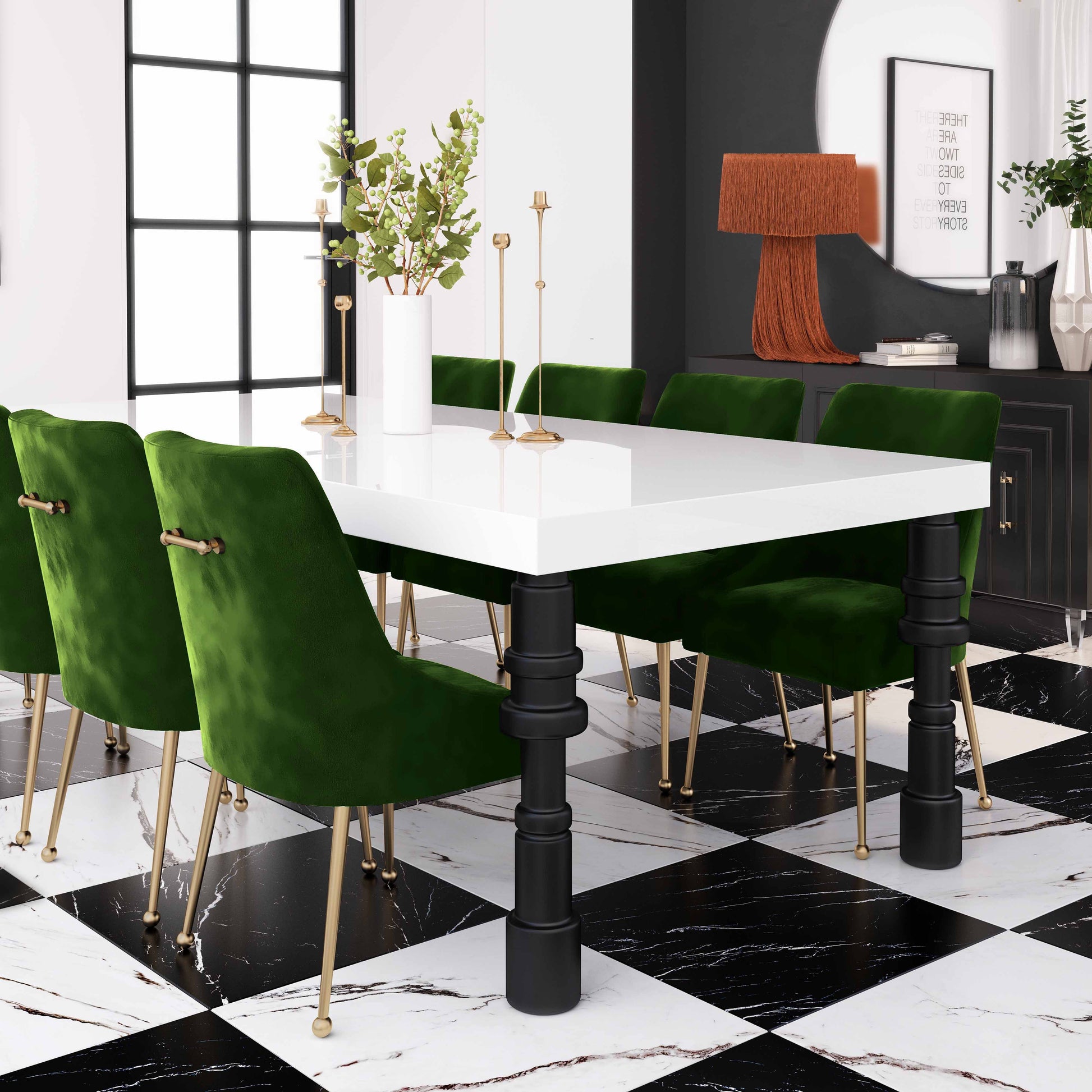 Beatrix Performance Velvet Dining Chair - Green - Image 7