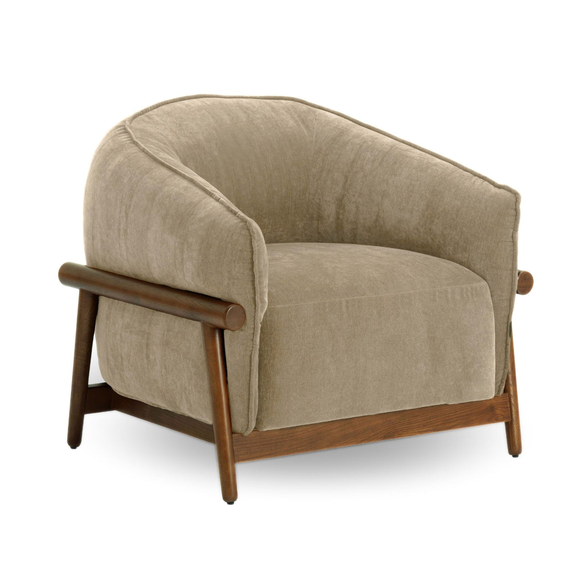 Piedmont Upcycled Contract-Grade Chenille Accent Chair - Taupe - Image 1