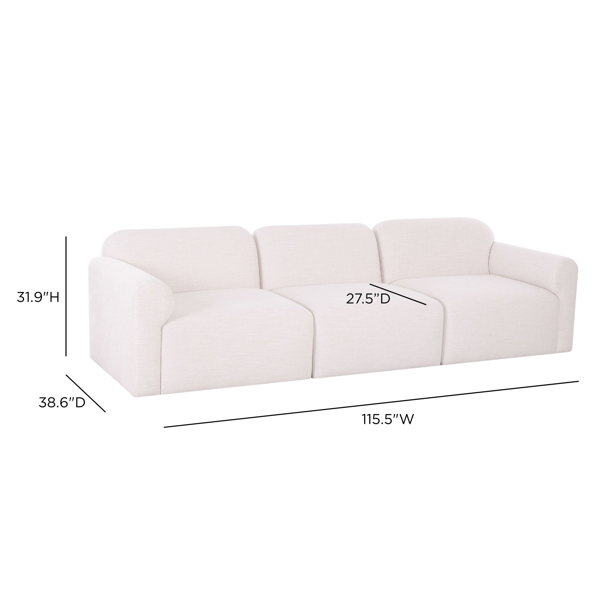 Gorge 116" Modular Sofa - Cream - Image 5