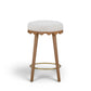 Oodle Cream Performance Vegan Mohair Light Walnut Counter Stool - Image 2
