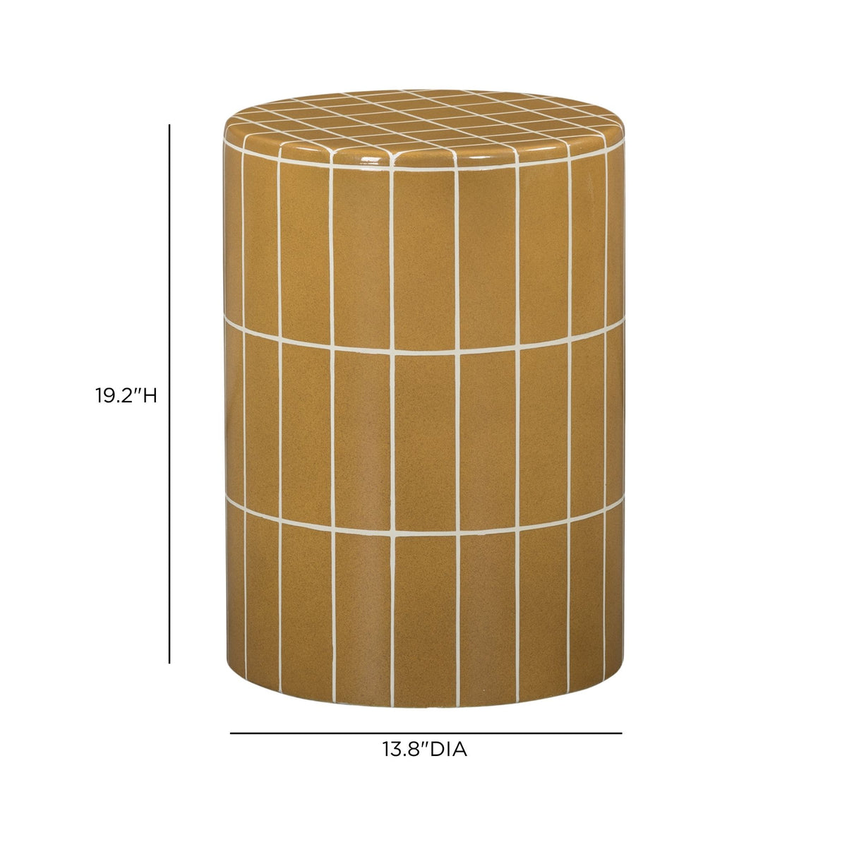 Tatiana Round Concrete Indoor/Outdoor Side Table - Ochre - Image 5