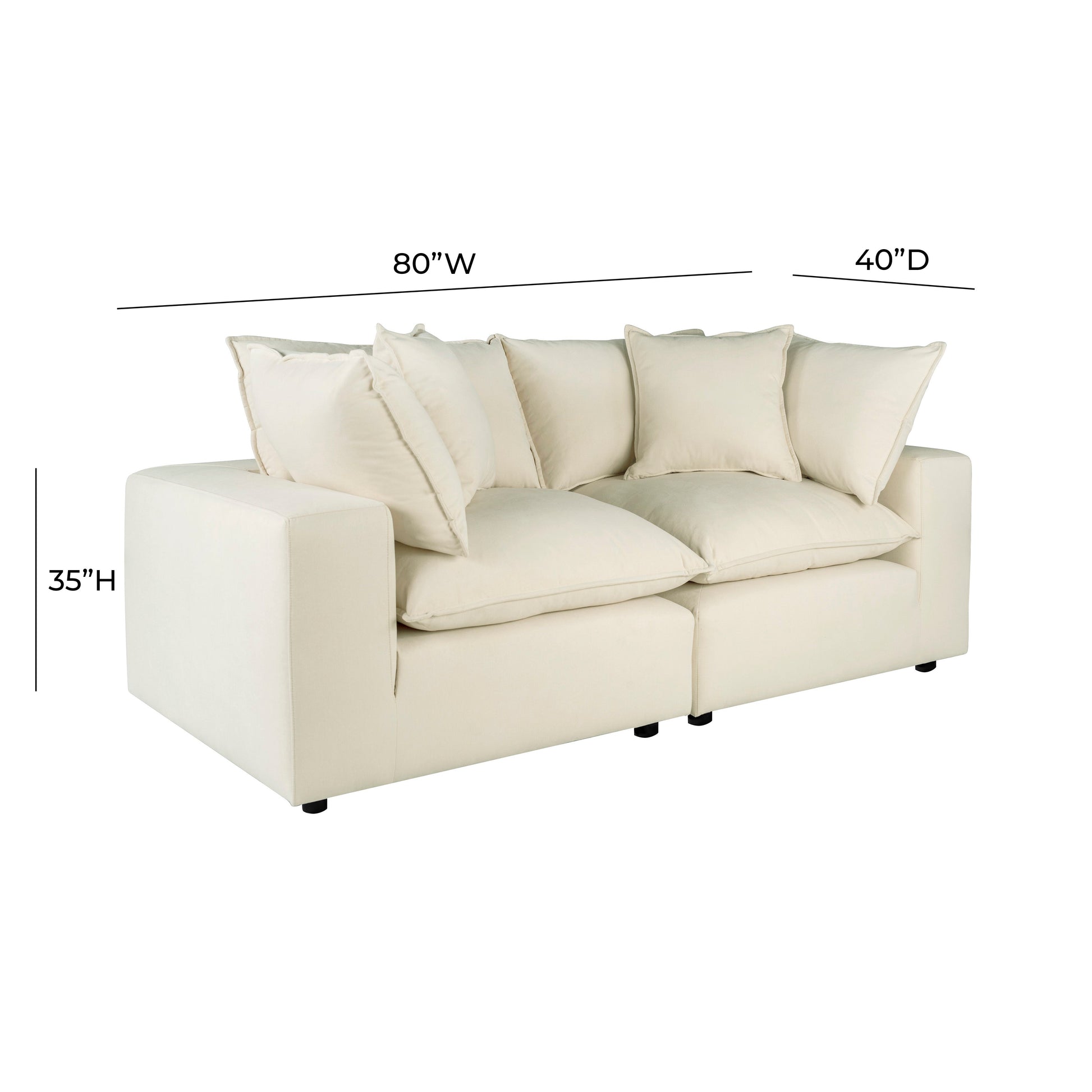 Cali 80" Modular Loveseat - Natural - Image 7